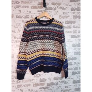 90's Nordic Lambswool Fair Isle Sweater Large Soft Cozy Preppy Ski Grunge